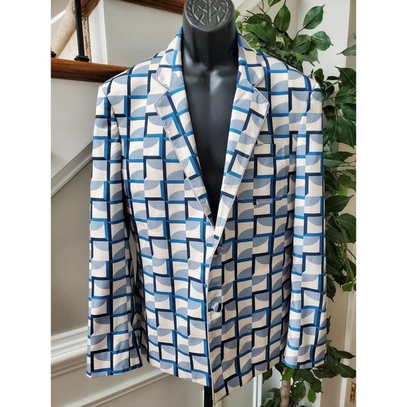 Asos Men Multicolor Polyester Long Sleeve Single Breasted Two Buttons Blazer 42 - Picture 1 of 10